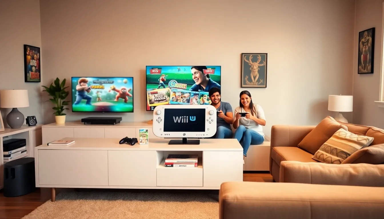 friends gaming with a refurbished Wii U in a cozy living room.
