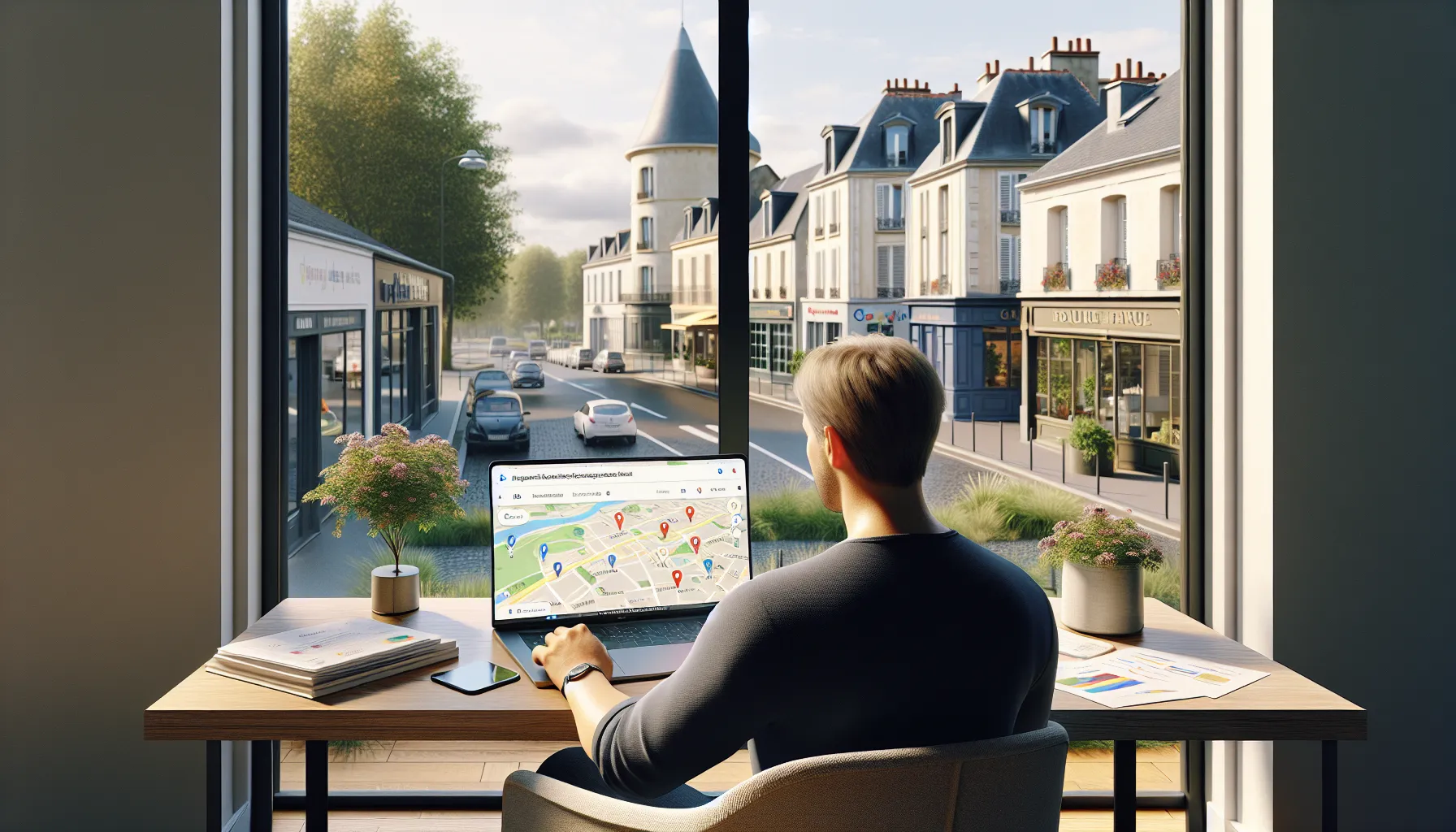 French small-business owner analyzing local Google SEO results for Saint-Maur-des-Fossés.
