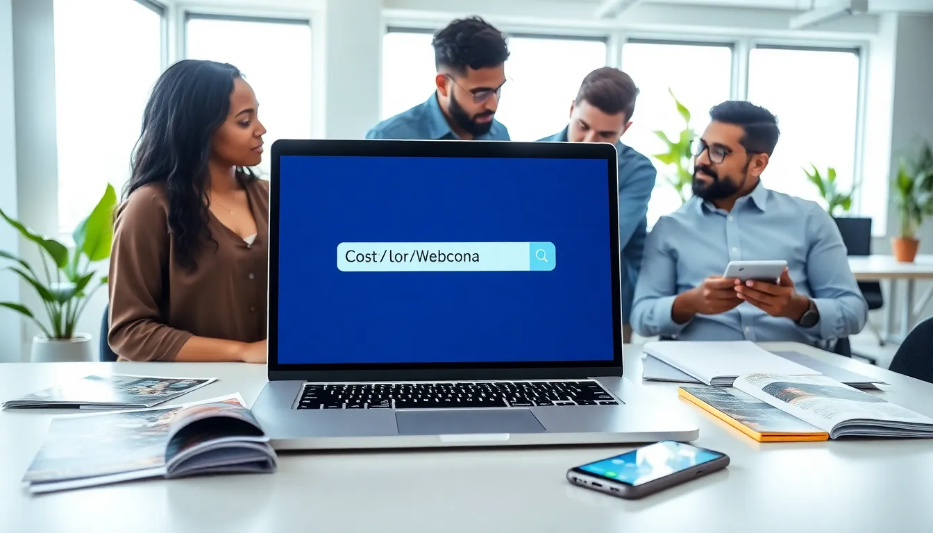professional team discussing URL shortening in a modern office.