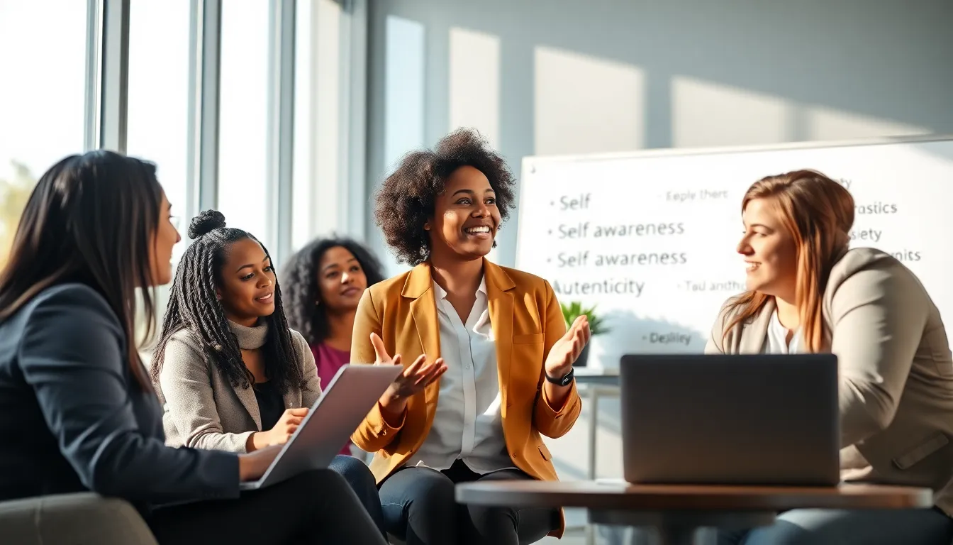 diverse group discussing relationship advice in a modern office.