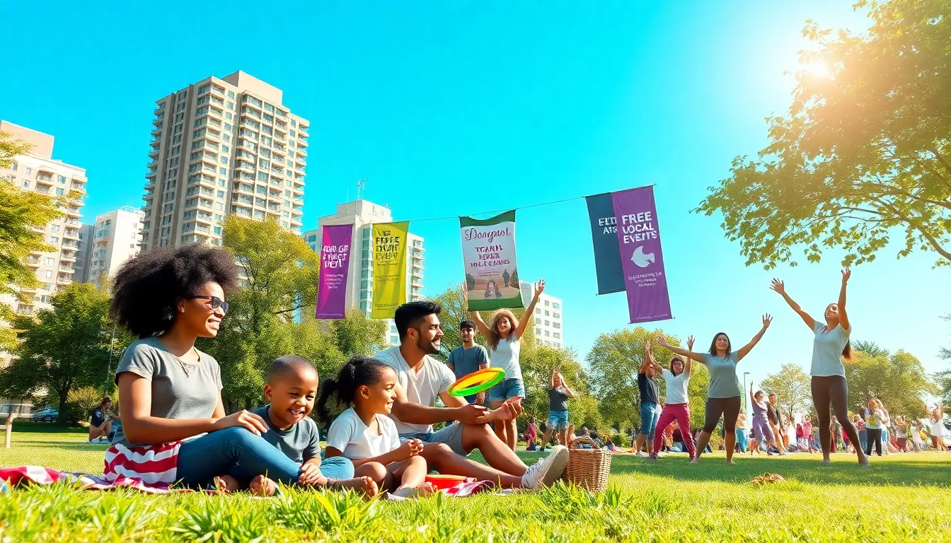 A diverse group enjoying budget-friendly activities in a sunny park.