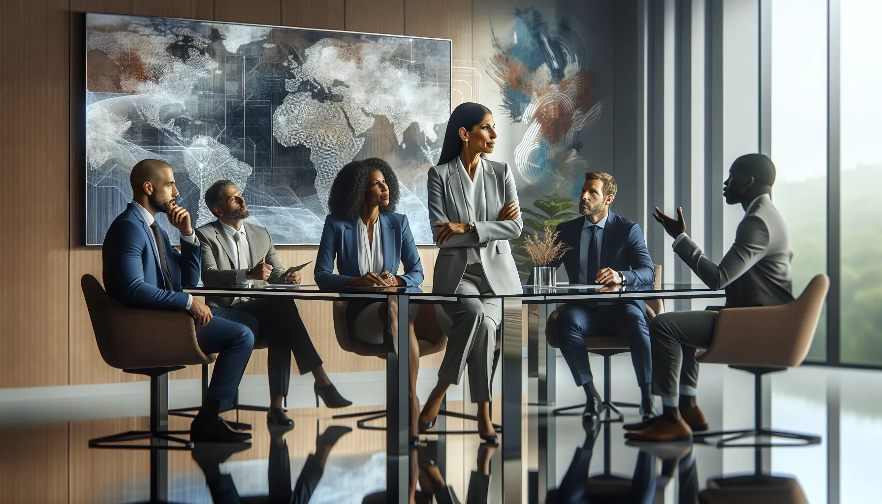 professionals discussing challenges in a modern office setting.