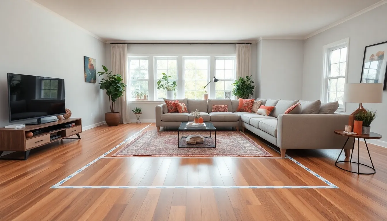 modern living room showcasing stylish sectional and thoughtful layout planning.
