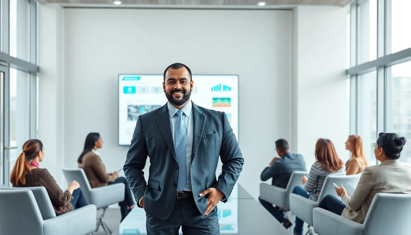 Muhammad Abdulsalam in a conference room with colleagues.