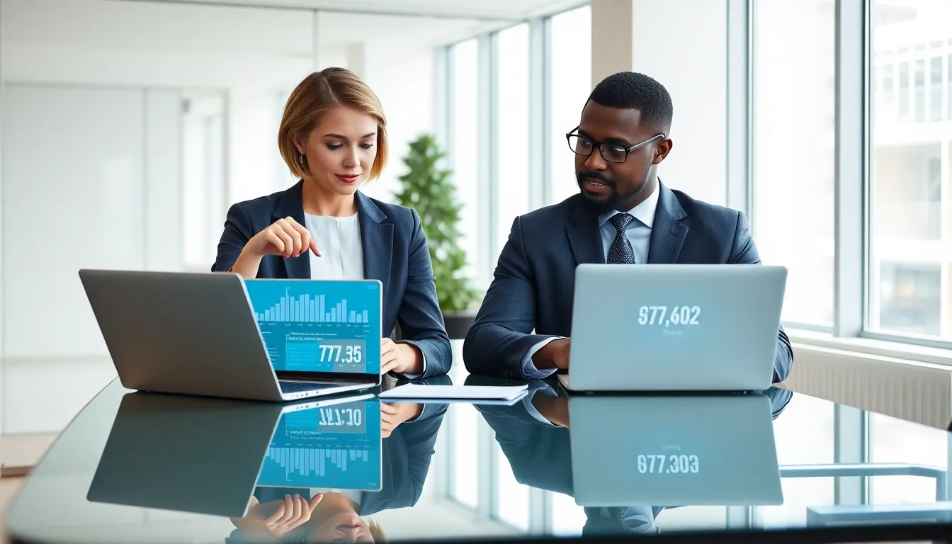 diverse professionals collaborating in a modern office setting.