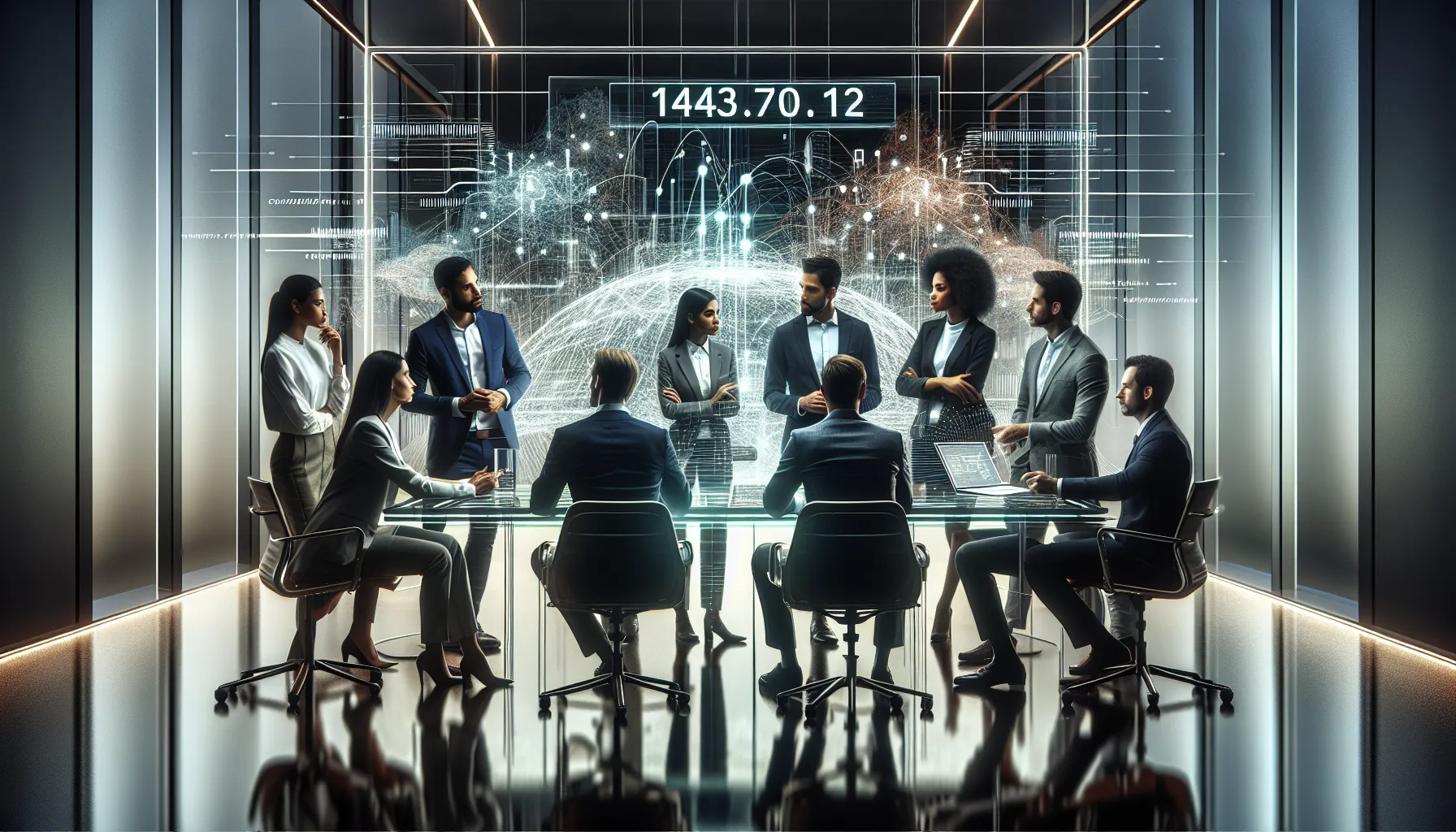 IT professionals discussing IP address in a modern office.