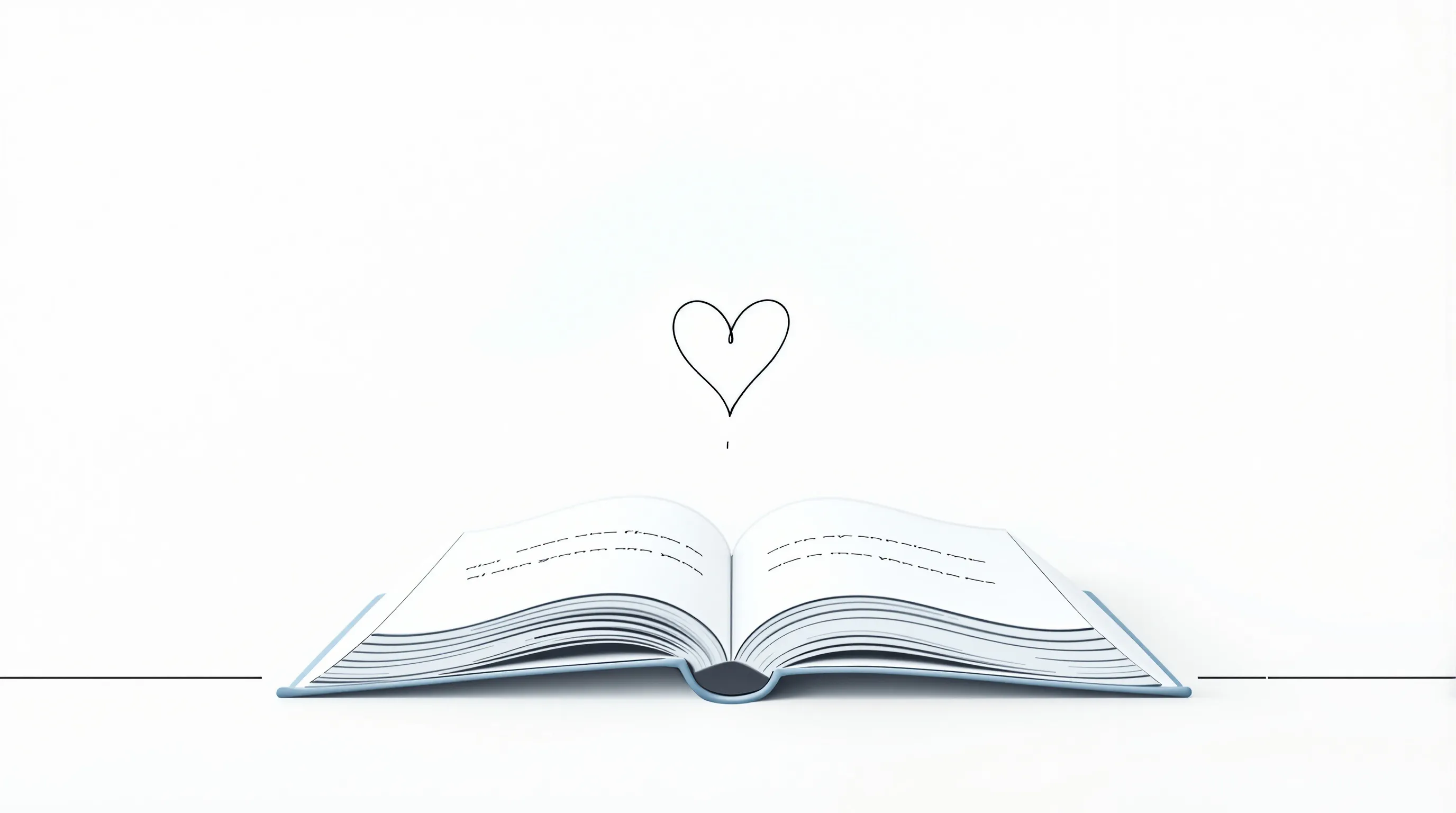 an open book with a speech bubble and heart, symbolizing gratitude to a mentor