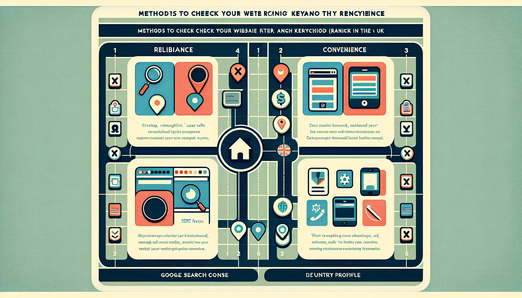Matrix comparing methods to check website keyword rankings in the UK.