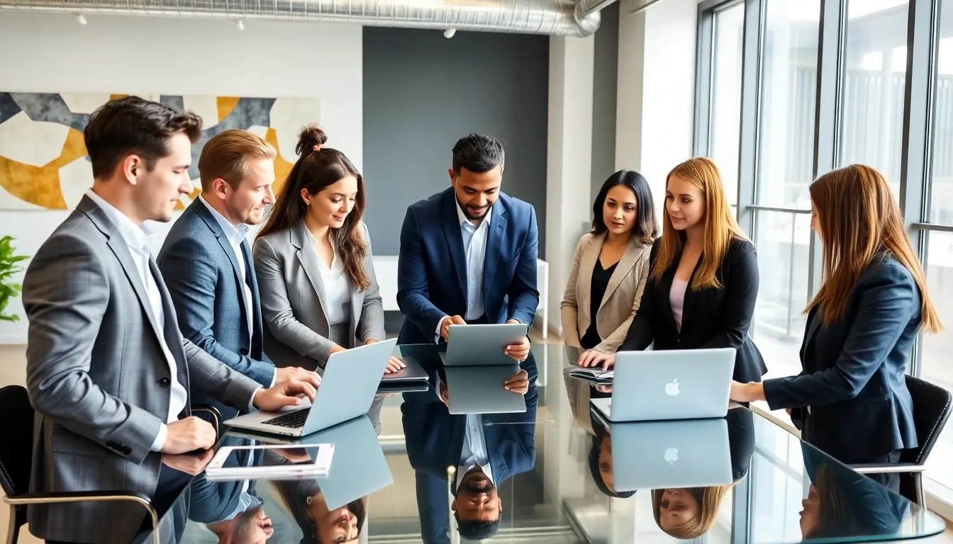 diverse software development team in a modern office setting.
