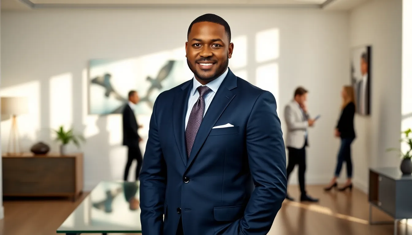 Timothy Williams in a modern office setting, showcasing his real estate expertise.