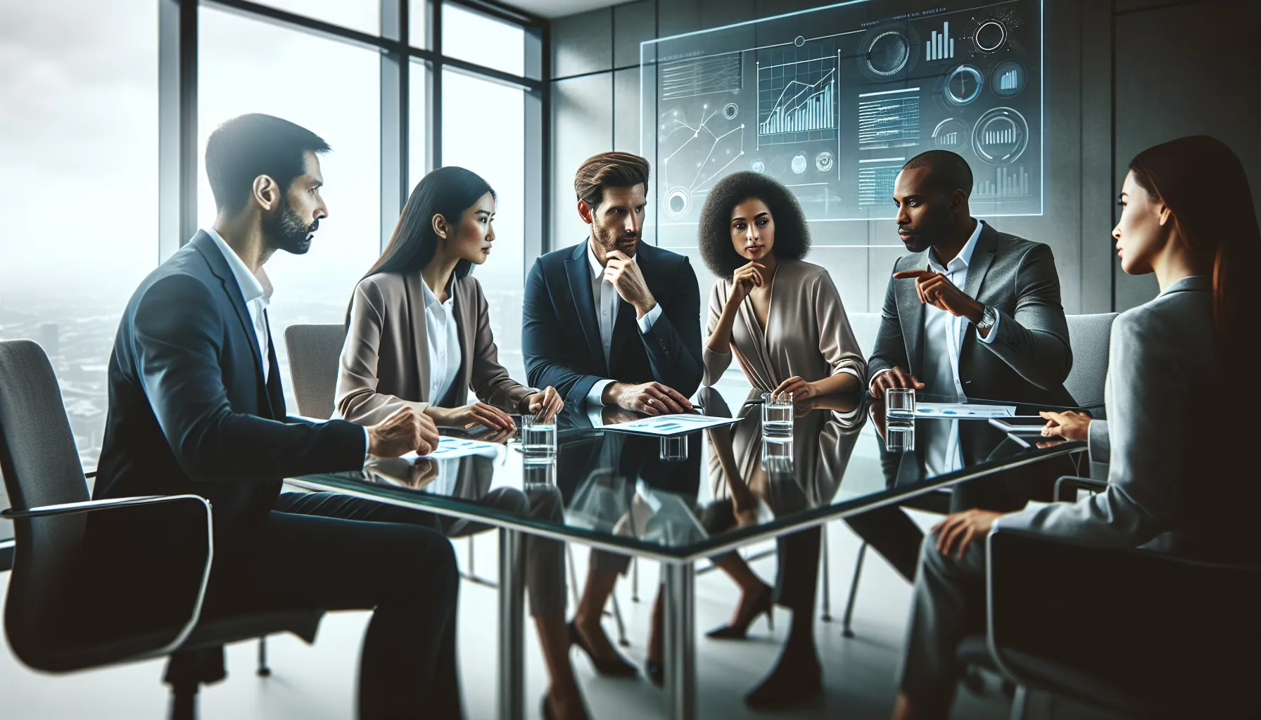 diverse professionals collaborating in a modern office setting.