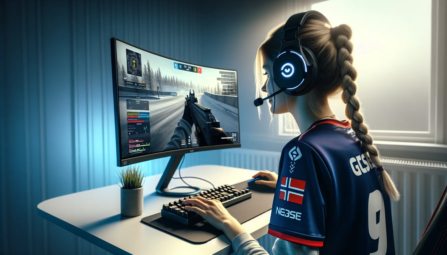 Norwegian esports player focusing on game indicators to improve cognitive skills.