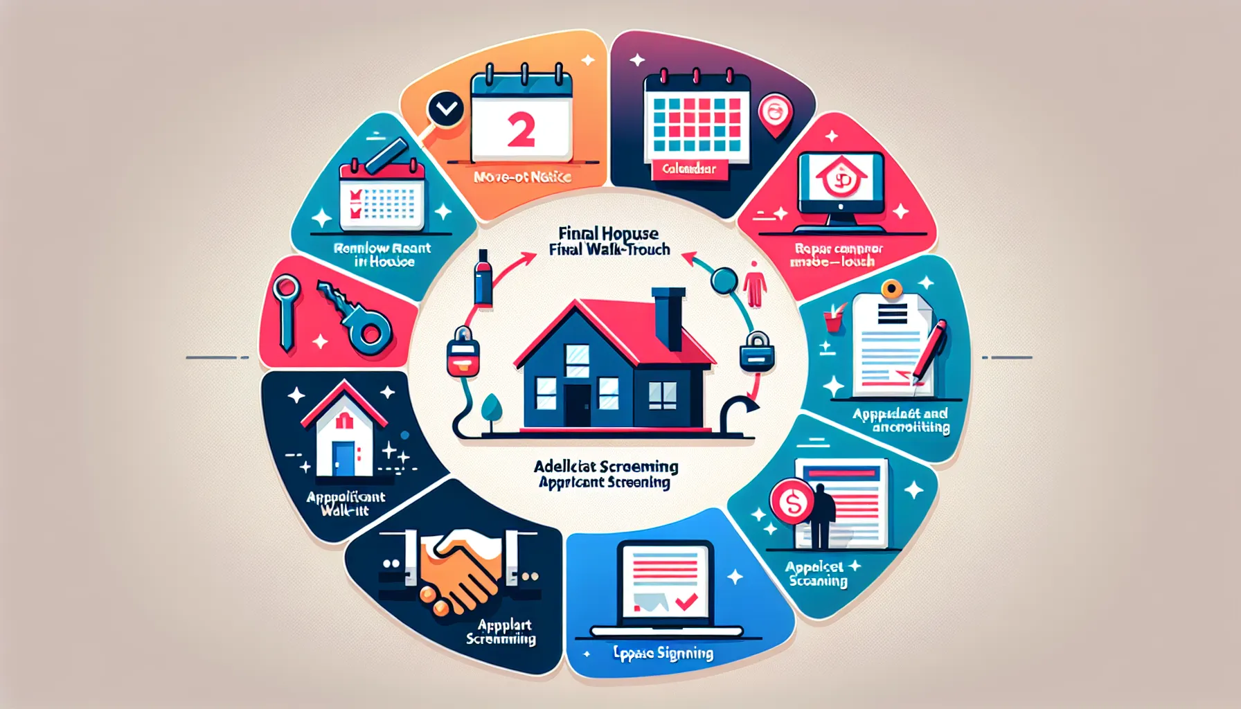 diagram showing each step of the Pleasant Hill rental turnover process