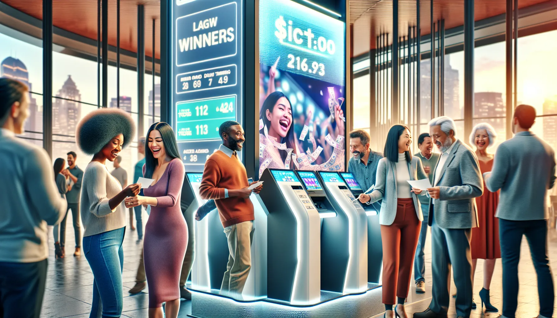 community members participating in a lottery event.