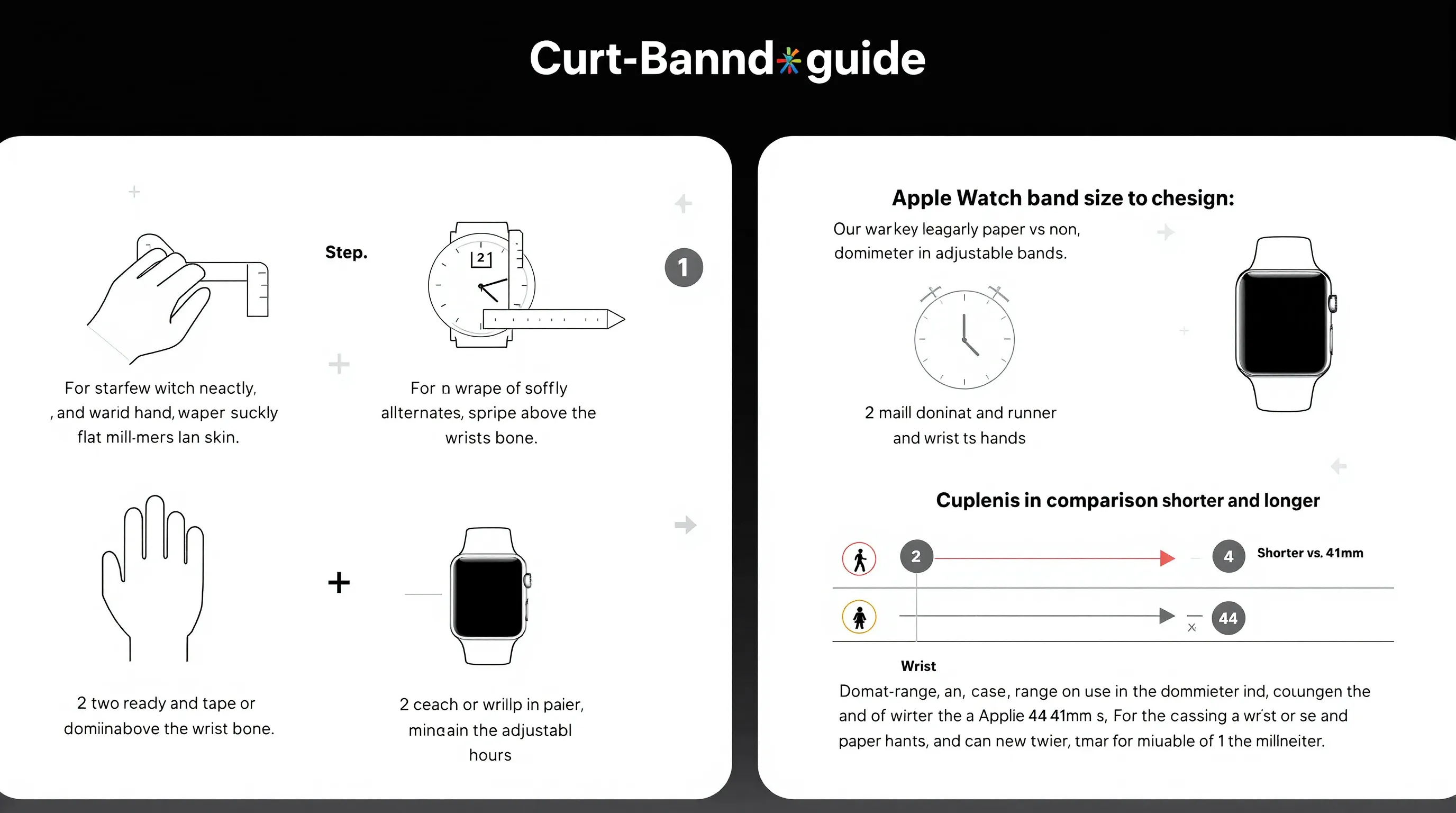 Step-by-step wrist measuring guide for Apple Watch band sizing.