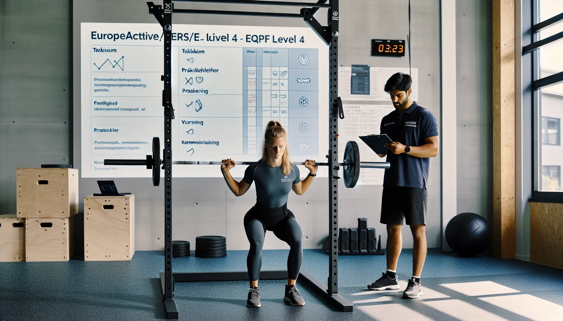 Hvordan bli en sertifisert personlig trener i norge 3 Trainee assessed during eqf level 4 personal trainer exam in norway.