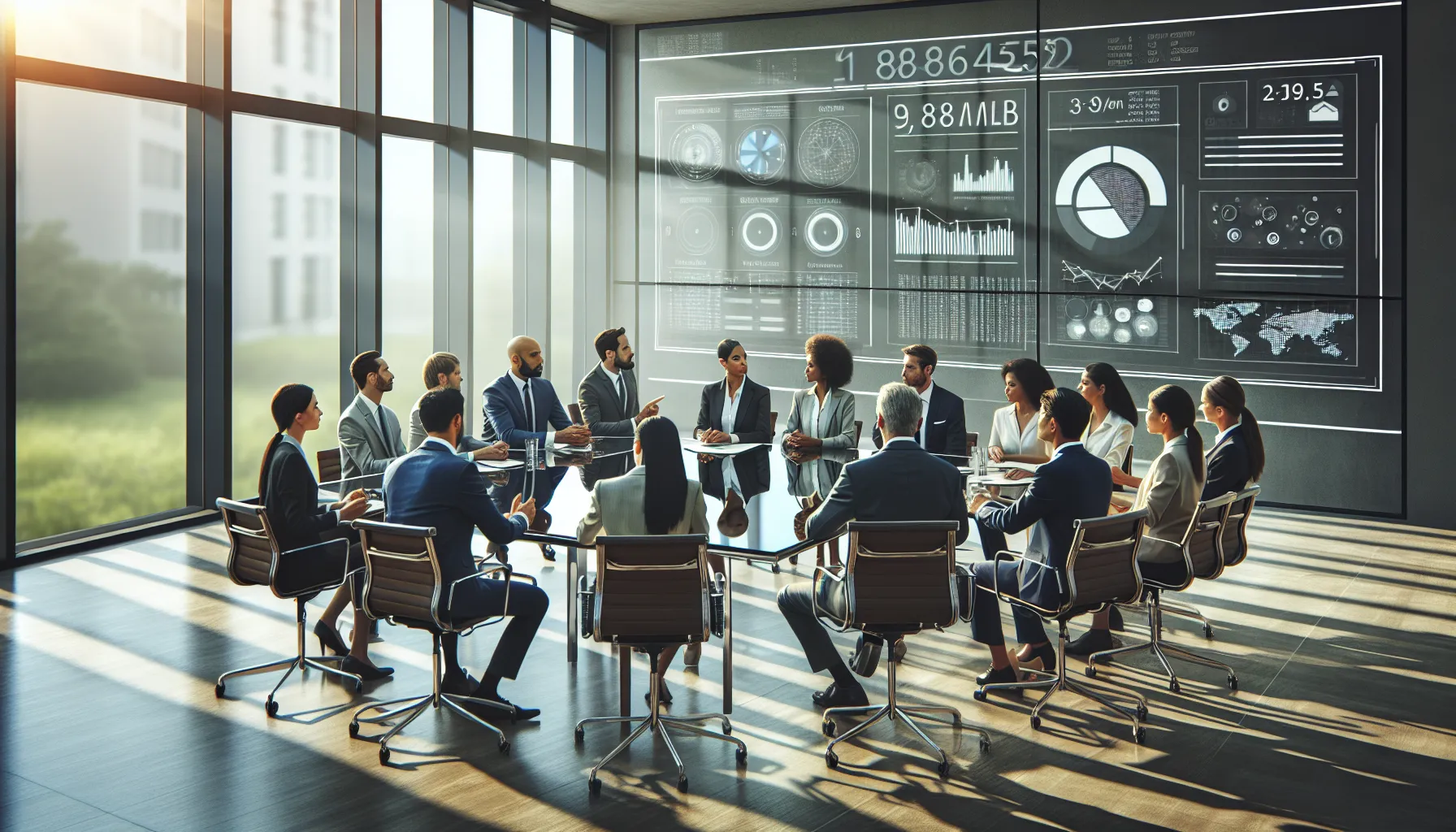 diverse team collaborating in a modern office setting.