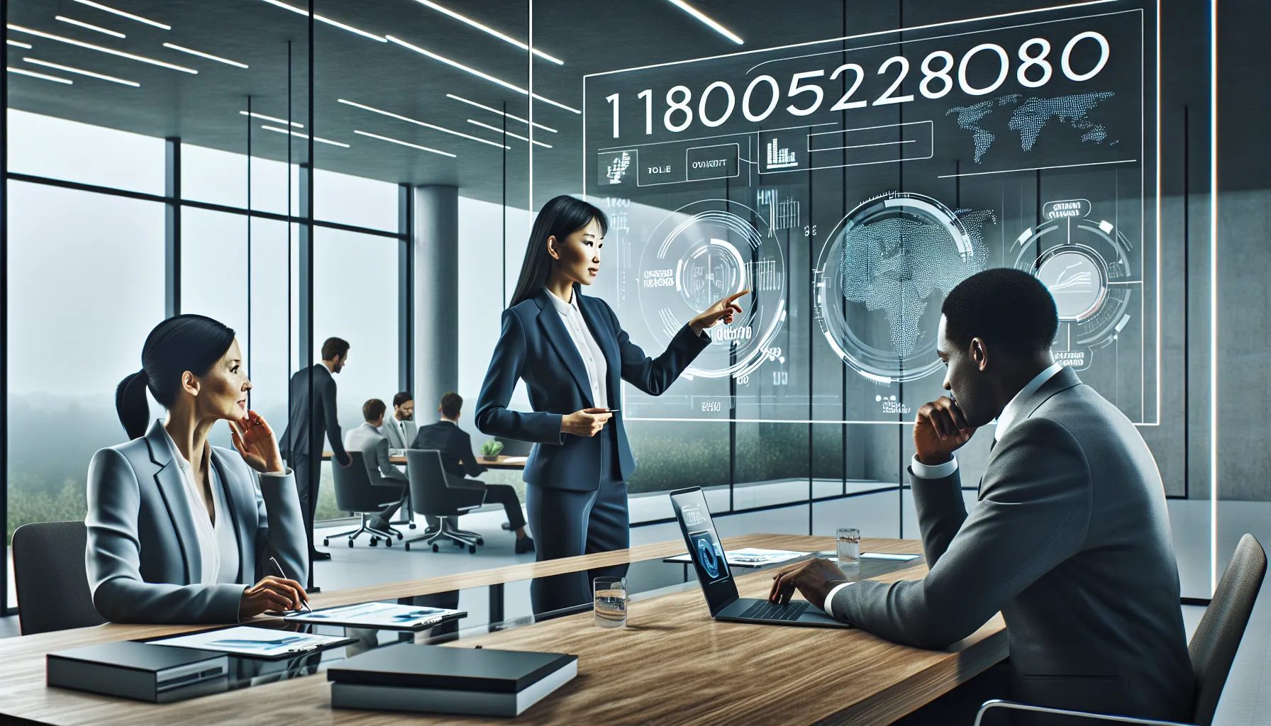 Diverse team discussing communication tools in a modern office setting.