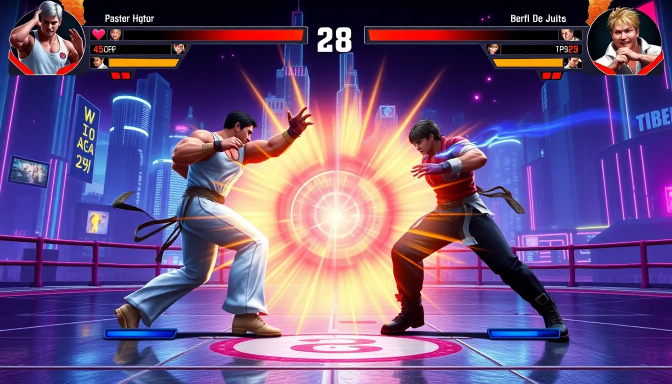 dynamic gaming scene from Tekken 8 with two characters in battle.