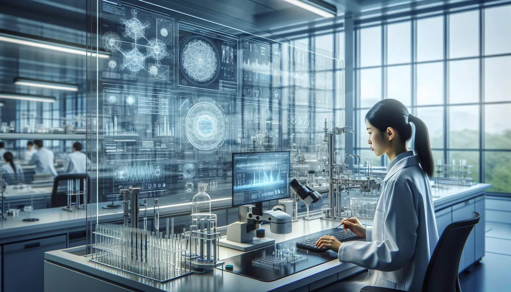 researcher exploring femtozačka phenomena in a modern lab.