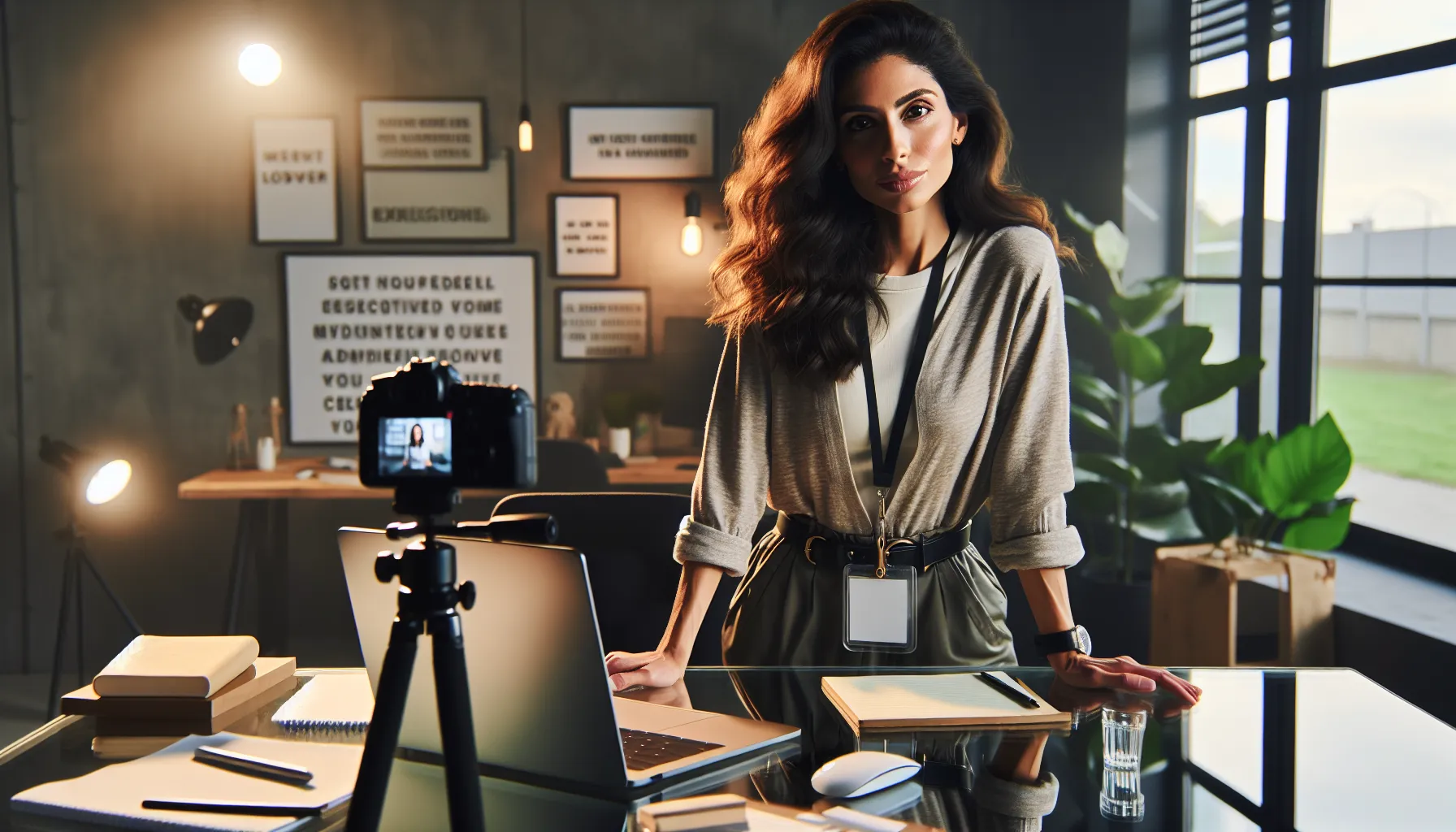 content creator navigating challenges in a modern workspace.