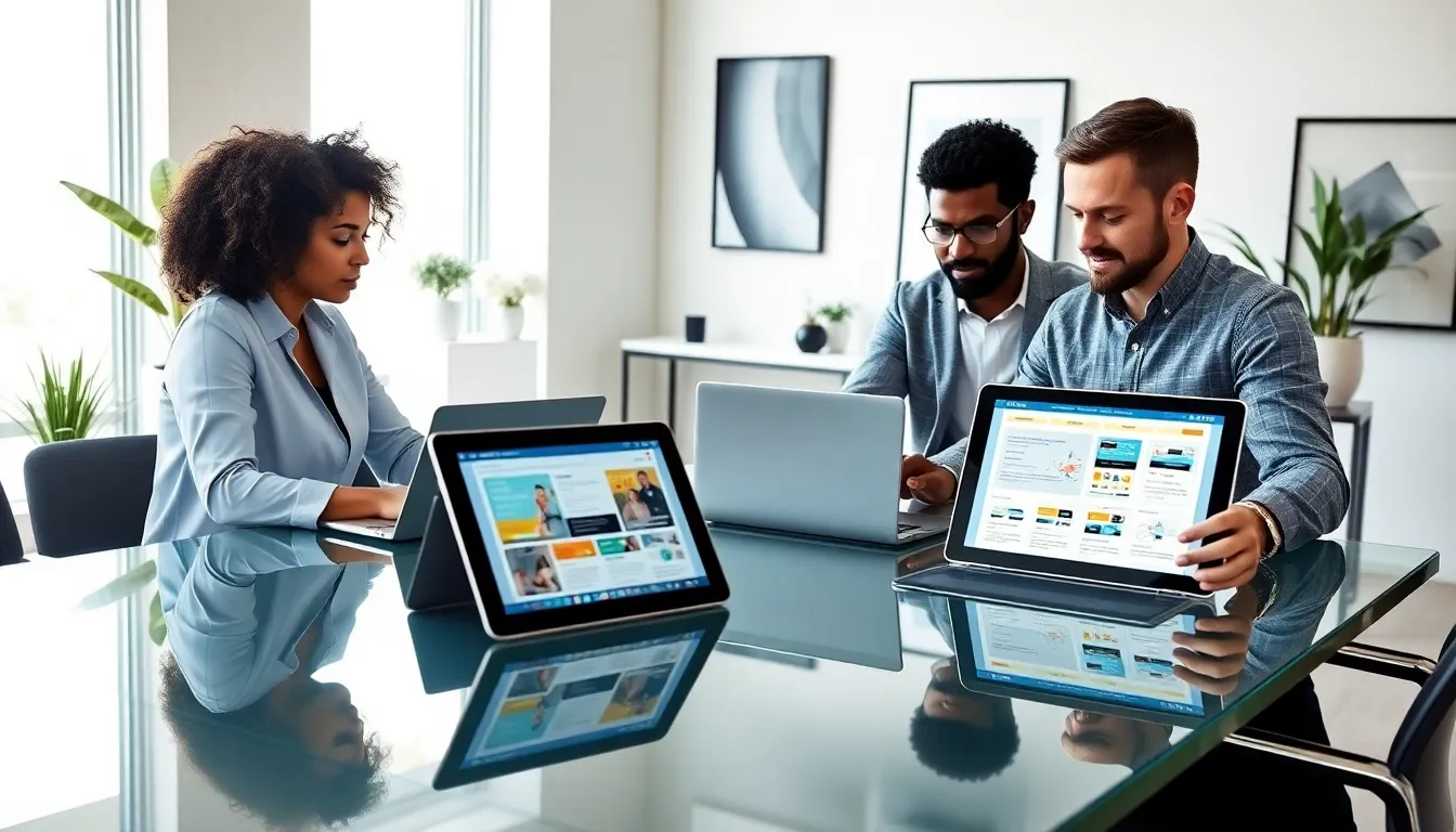 diverse professionals collaborating in a modern office setting.