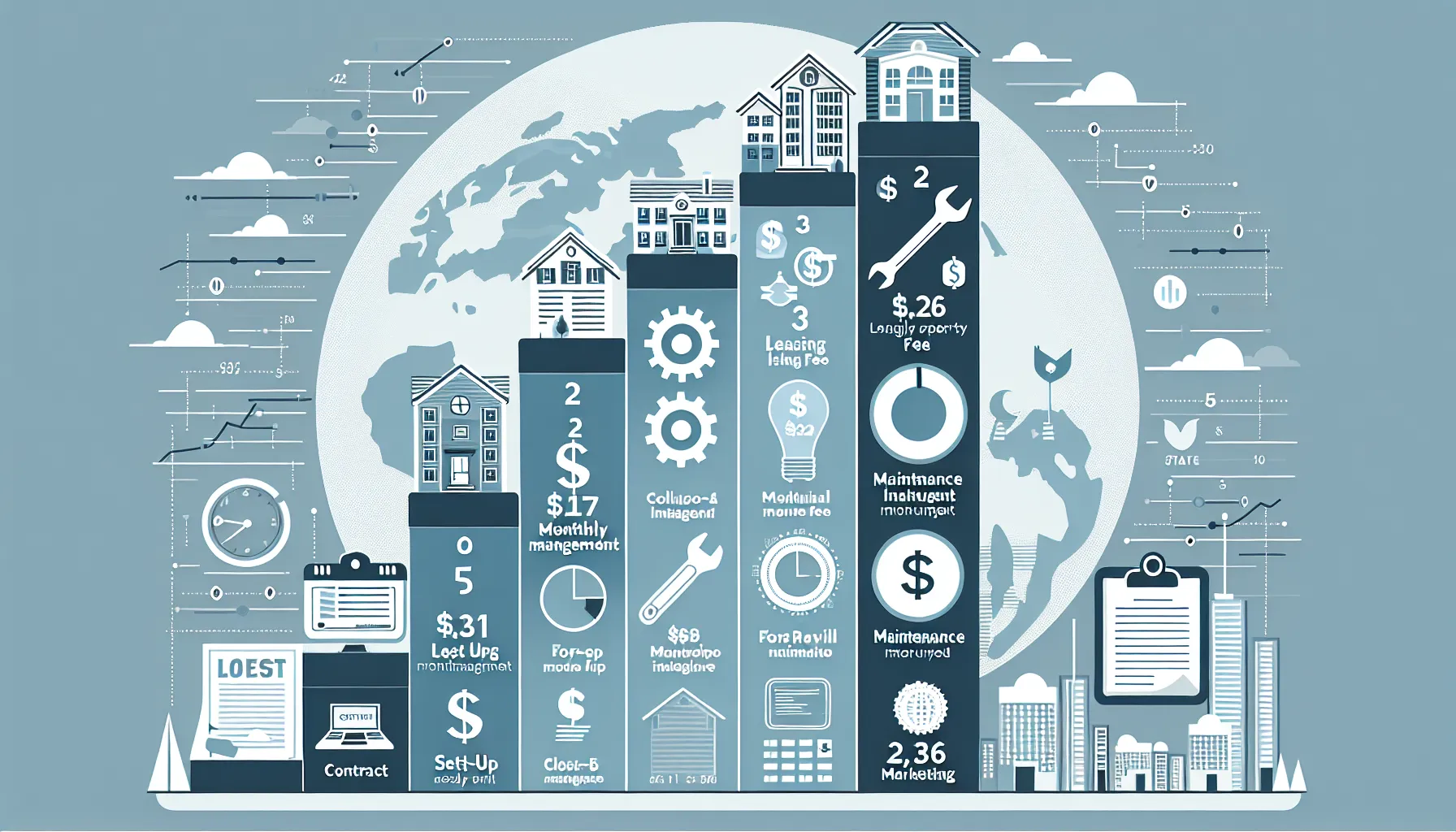 infographic showing typical rental fees and budgeting steps in Danville, US
