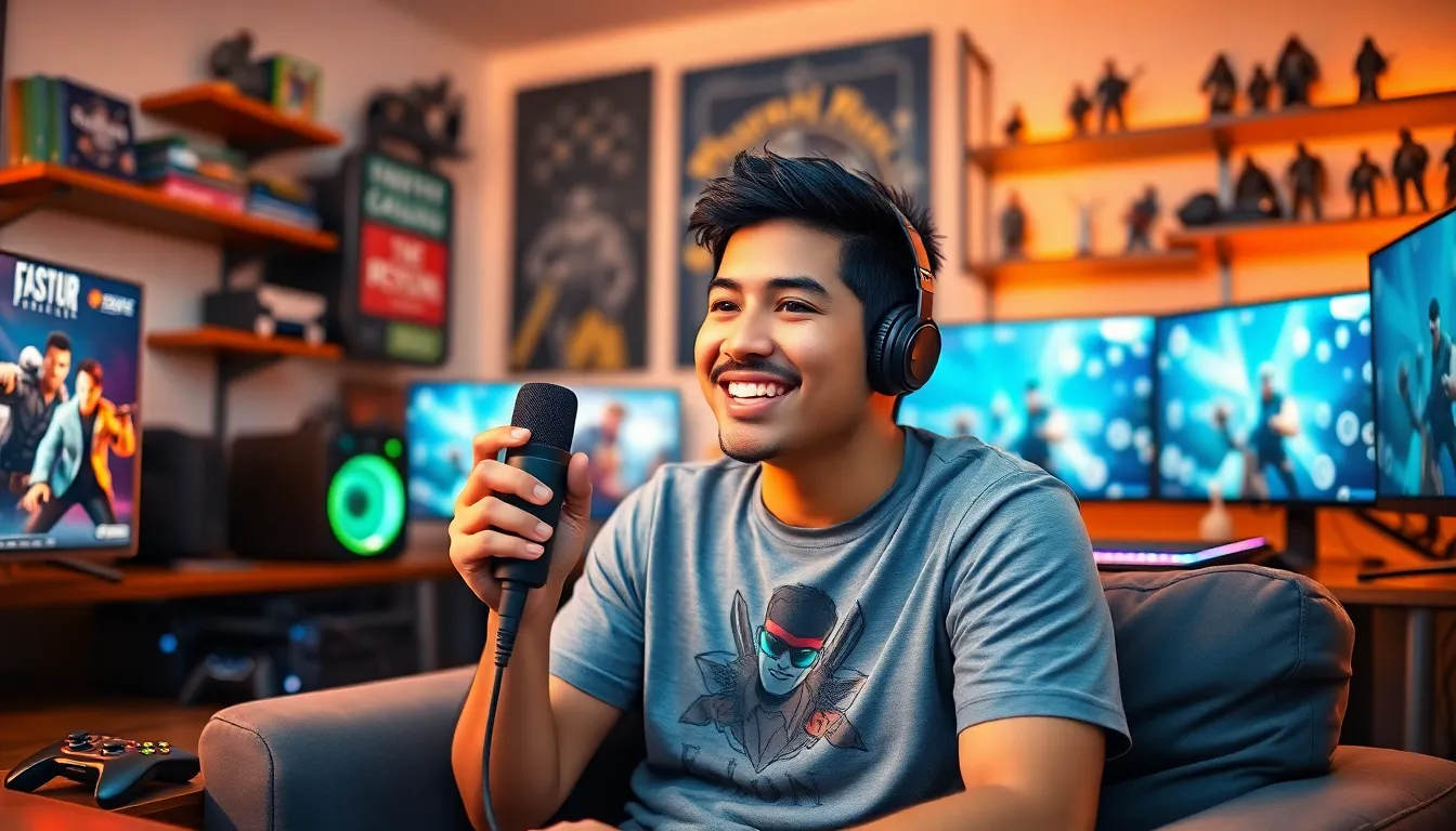 Larry Nando discussing gaming in a modern gaming setup.