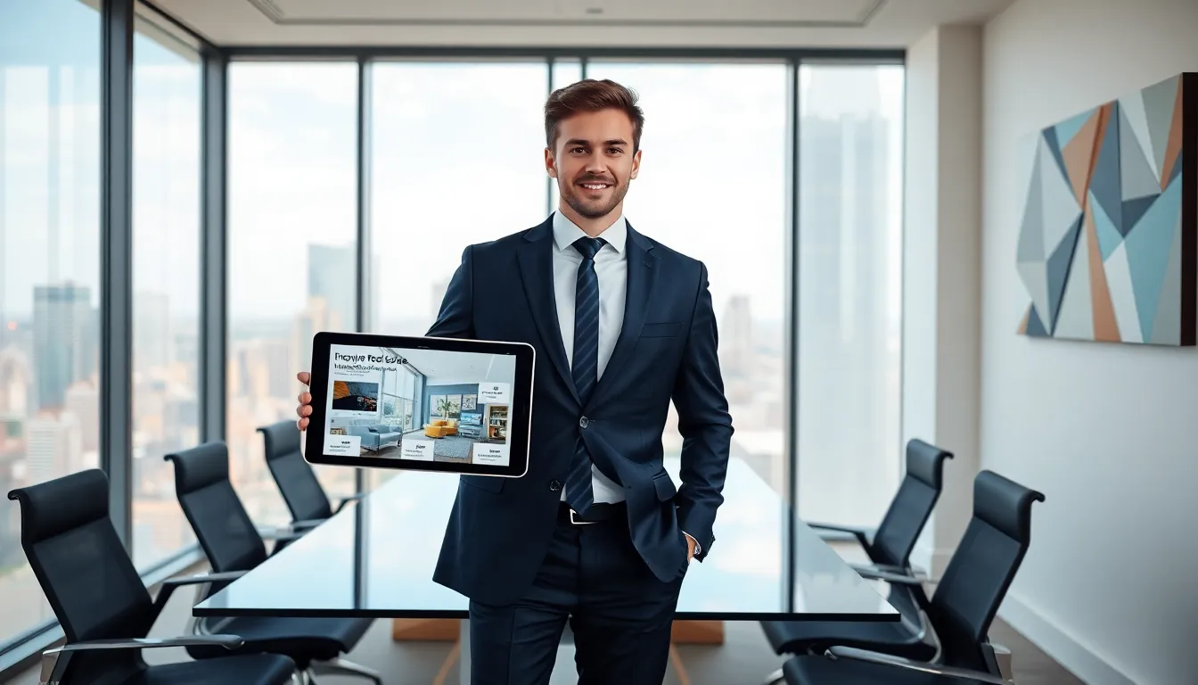 Vryntharion Krylos in a modern office setting, showcasing innovation in real estate.