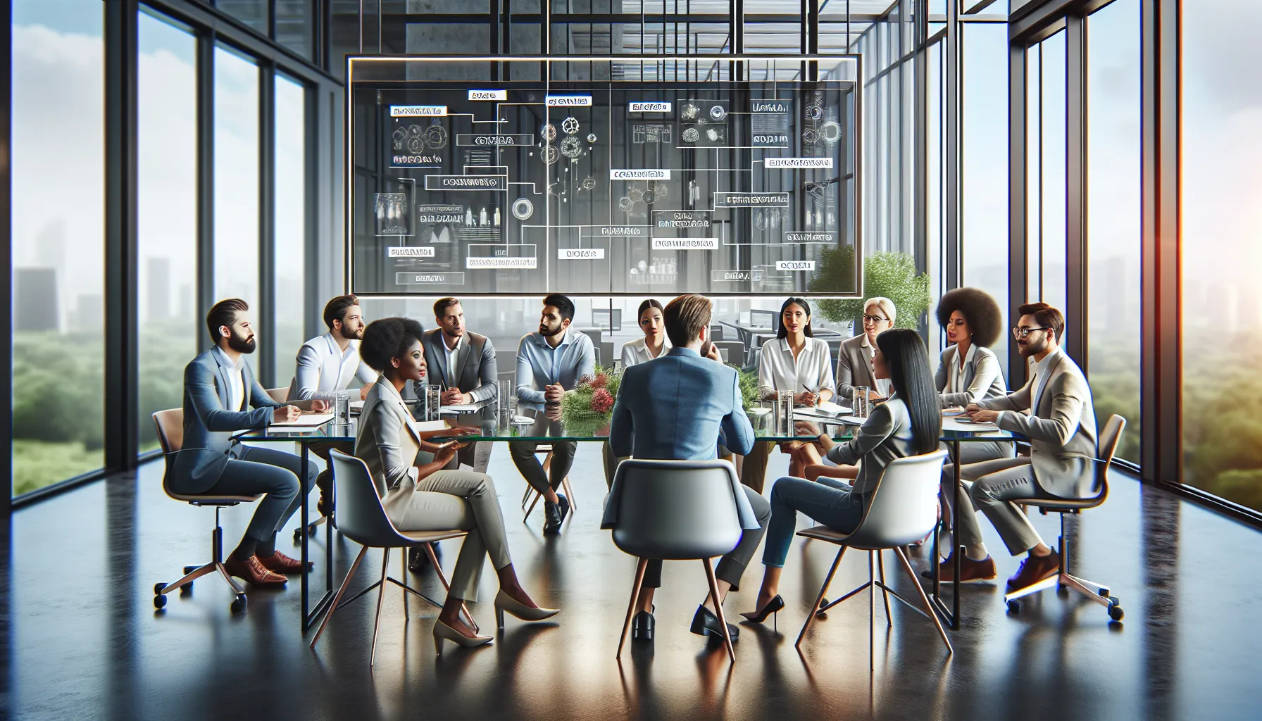 diverse team collaborating on Iıııııııııuııq concepts in a modern office.