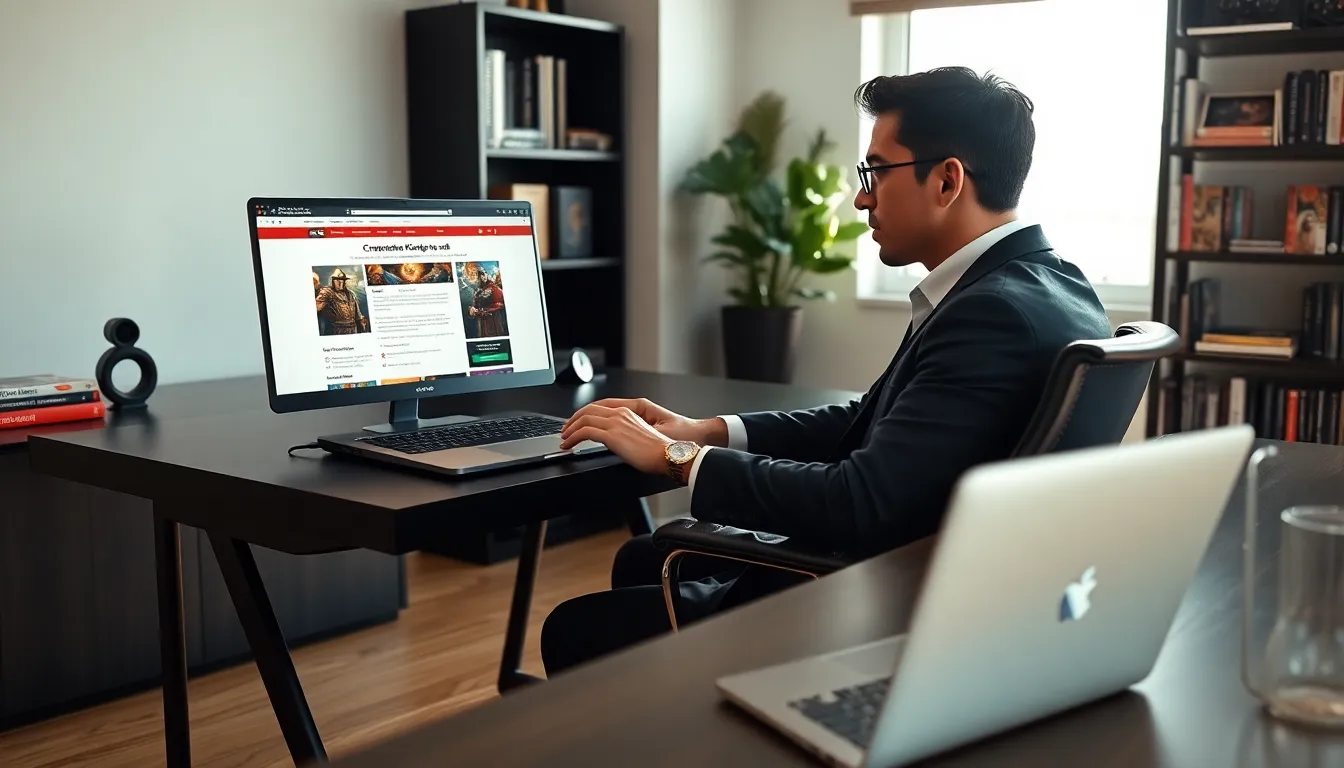 individual using ck2generator.com in a modern home office.