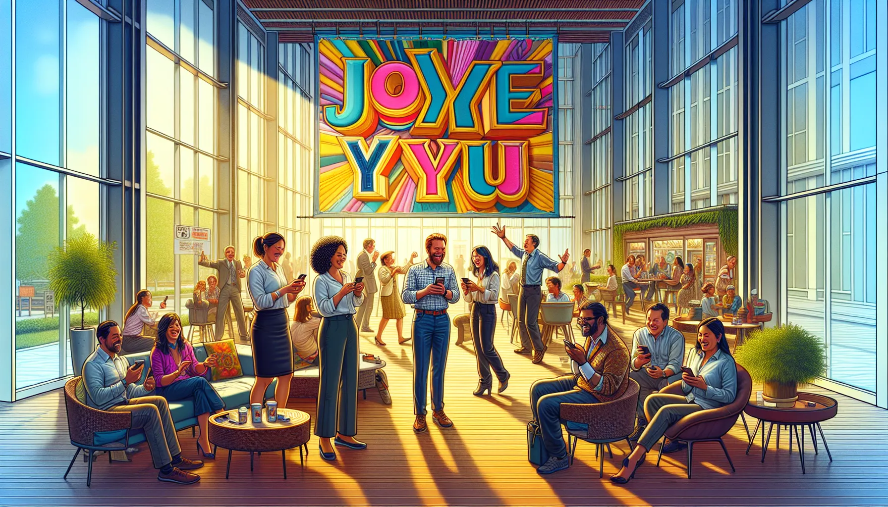 diverse group celebrating joy and connection in a community space.