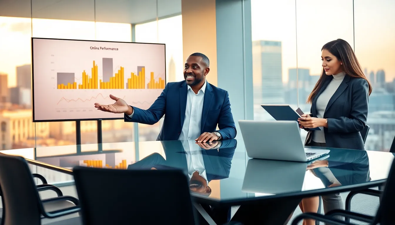 a diverse team discussing online business strategies in a modern office.