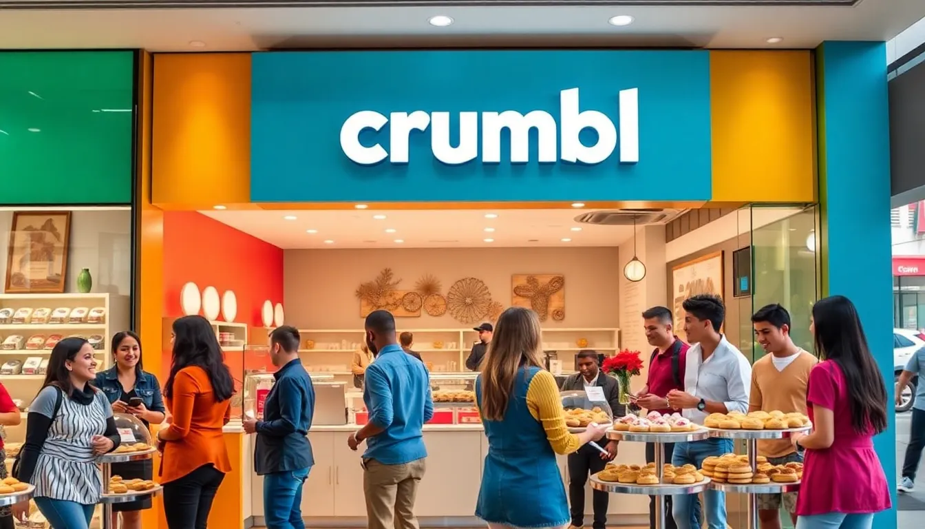 Crumbl Cookies store in San Jose with customers enjoying freshly baked cookies.