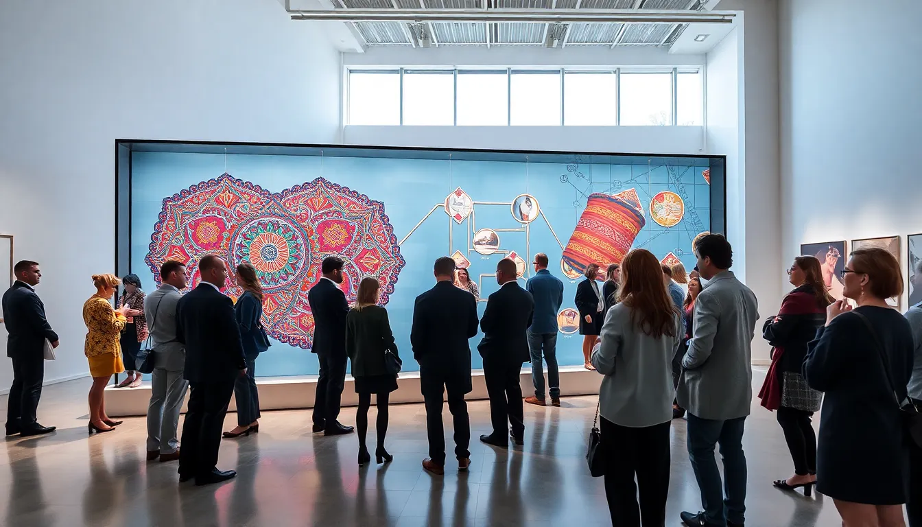 Art installation representing феуктщы in a modern gallery.