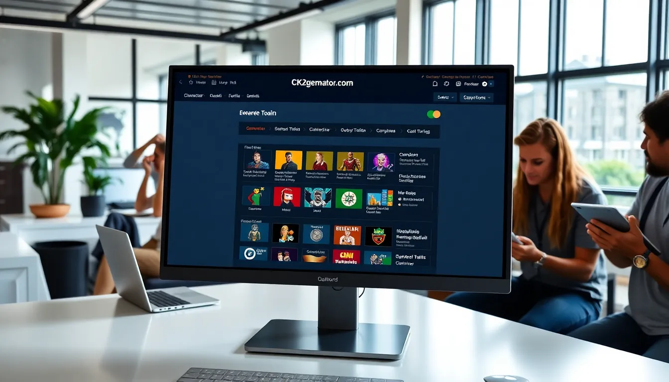 a modern computer screen displaying the Ck2generator.com interface.