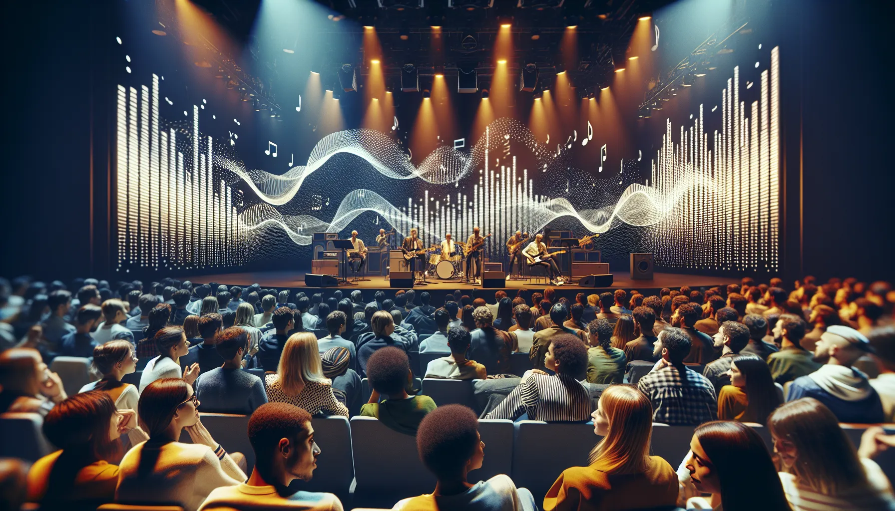 audience engaged in a multi-sensory concert experience.