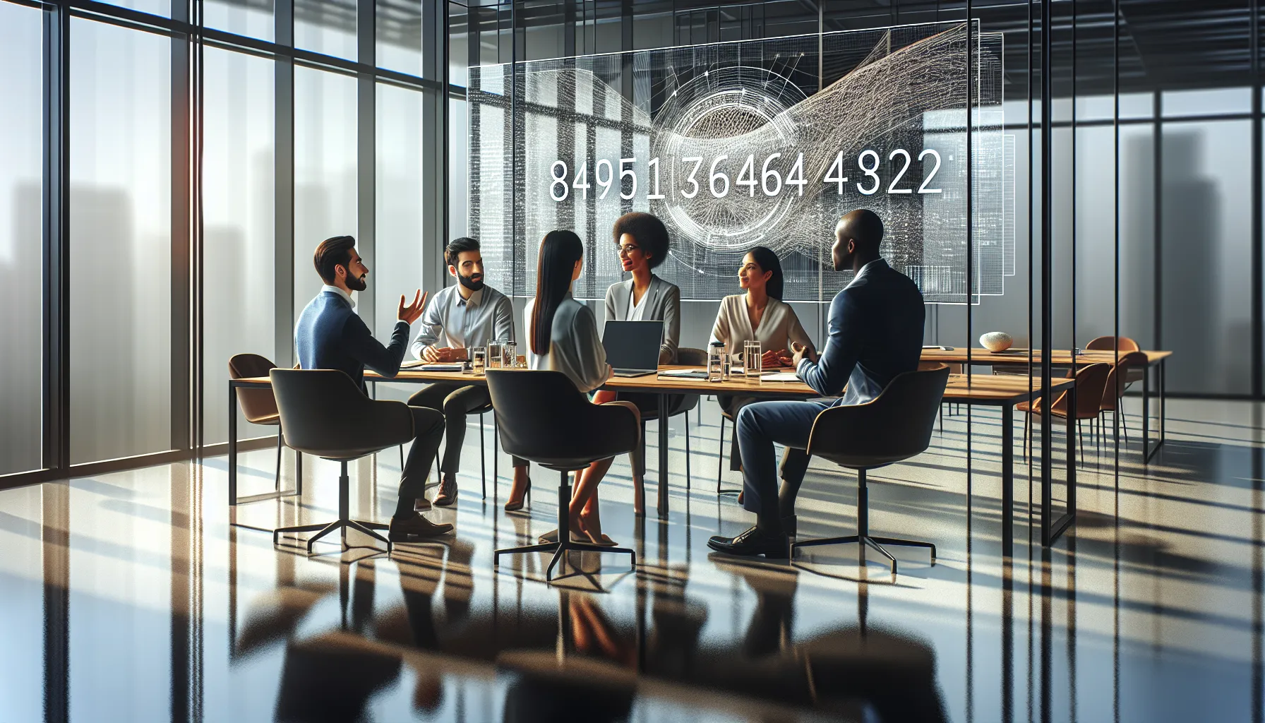 diverse team discussing data management in a modern office.