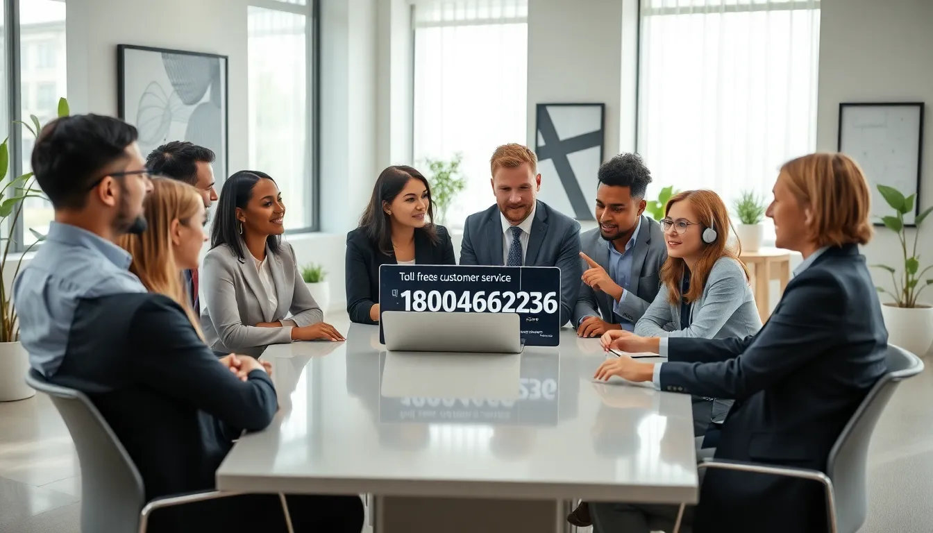 diverse team discussing customer service strategies in a modern office.