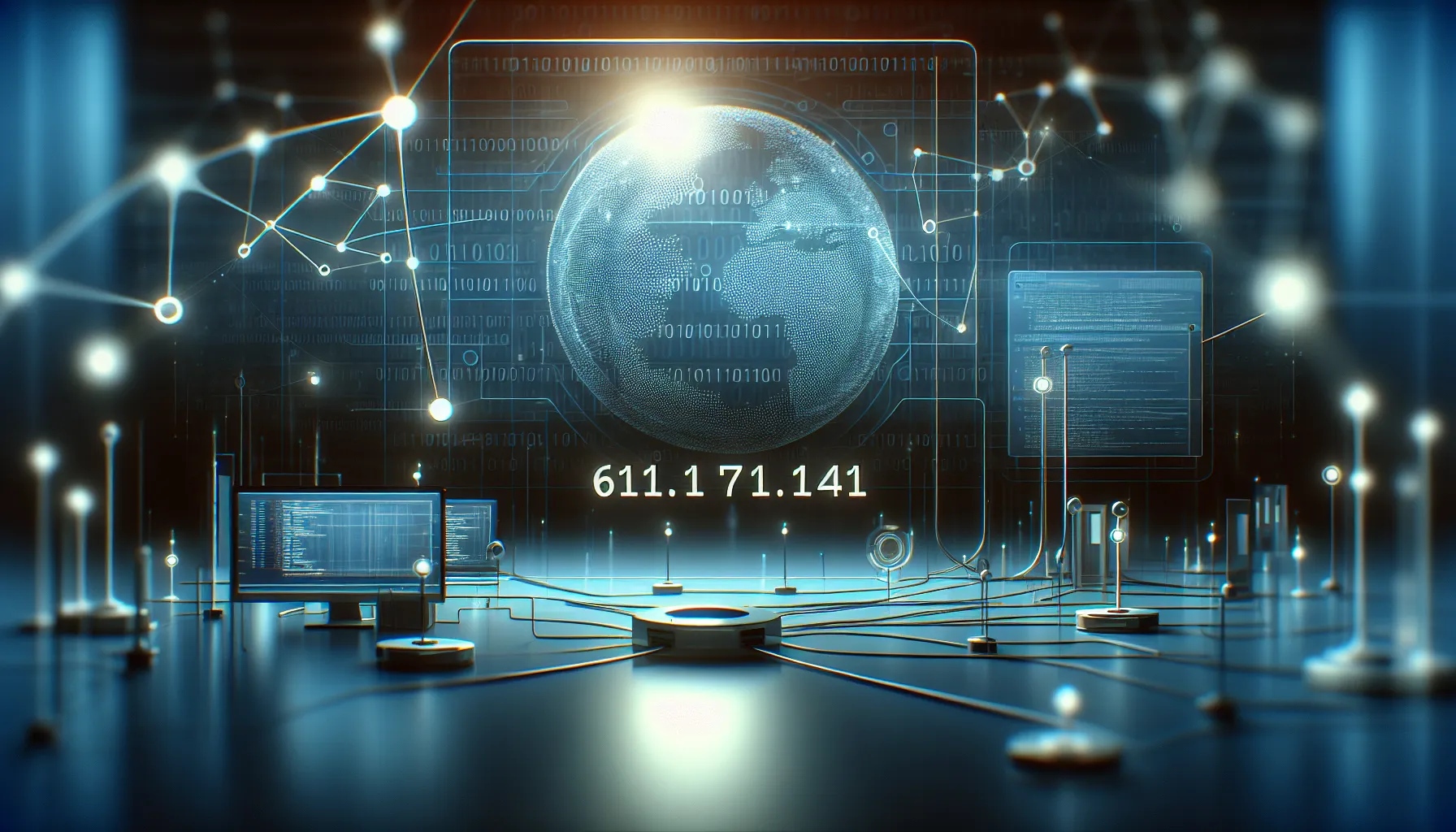 Illustration of an IP address in a modern digital setting.