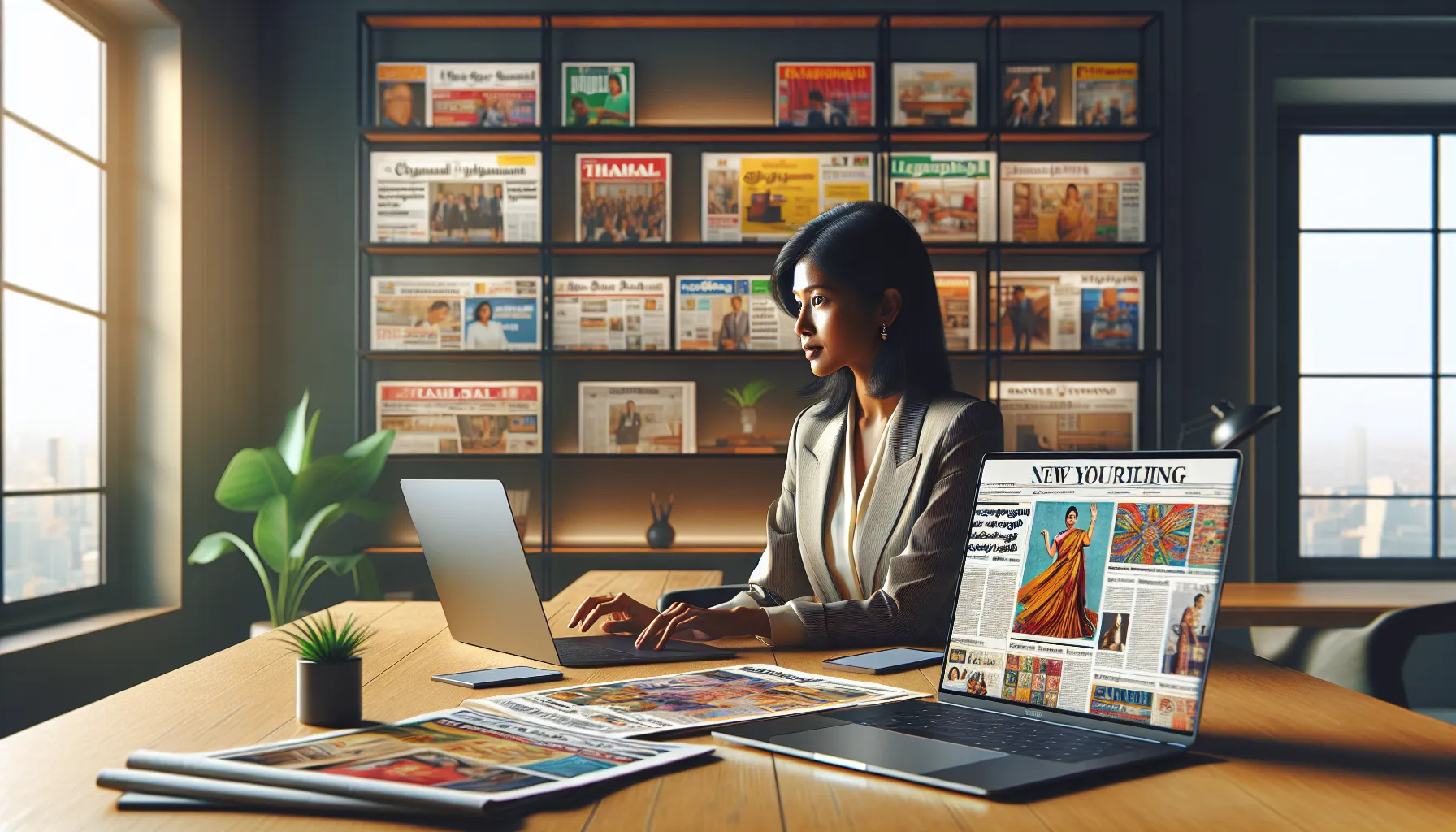 individual using a laptop to access Tamil language content.