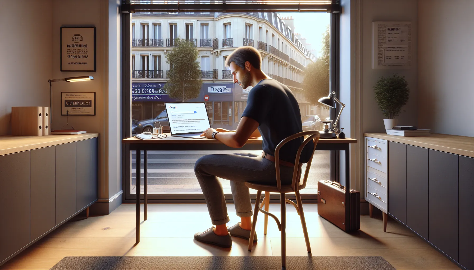 French business owner studies Google local results for Choisy-le-Roi SEO opportunities.