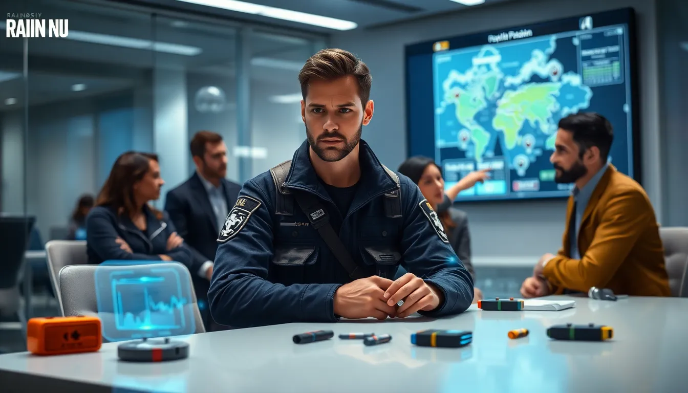 Doc from Rainbow Six Siege strategizing with teammates in a modern gaming environment.