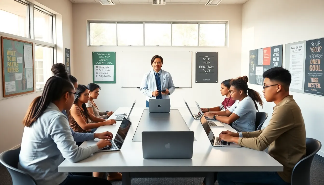 Diverse students in a modern classroom for a disciplinary alternative education program.