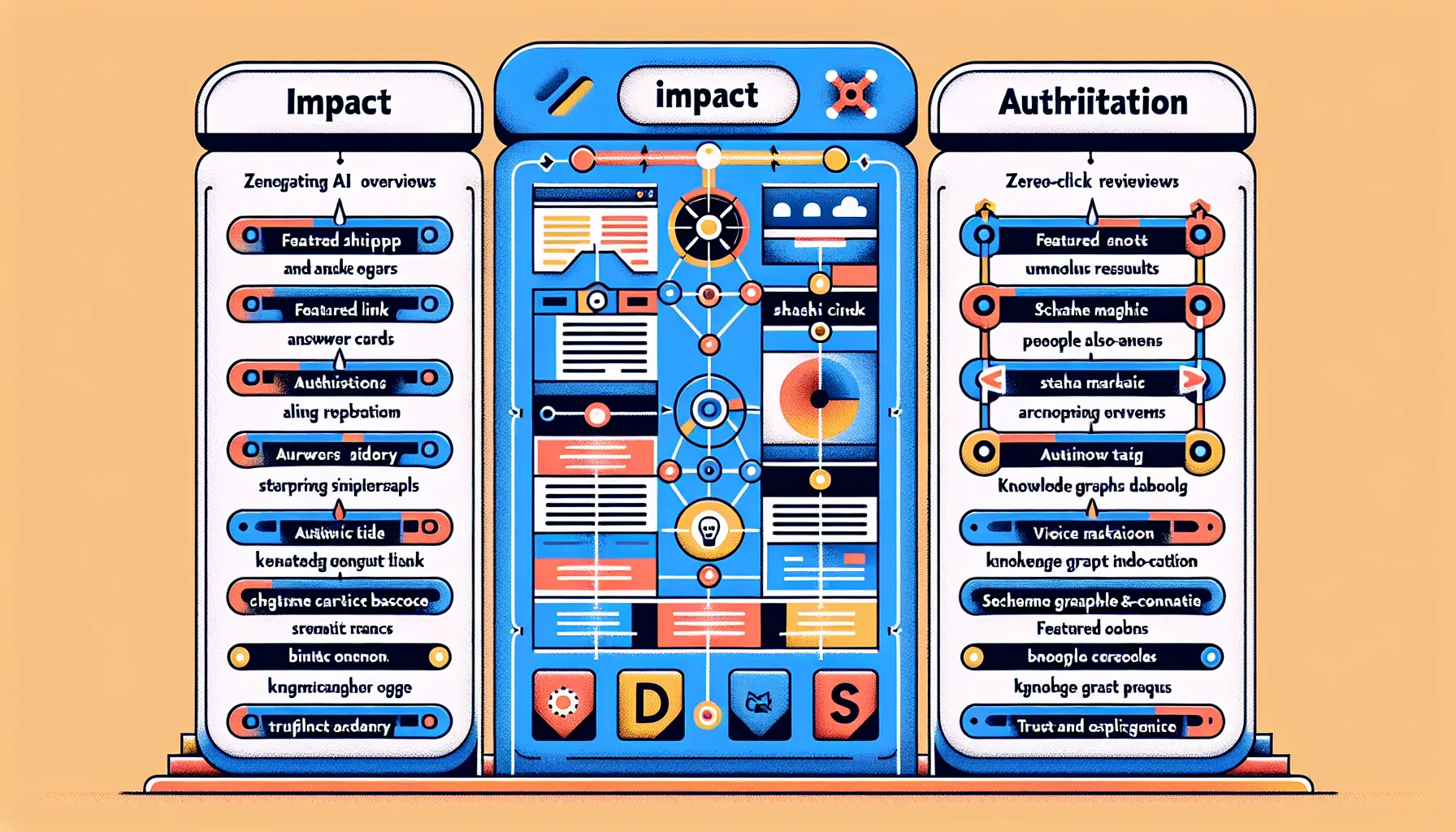 UK infographic on search ranking trends: AI answers, zero-click, voice and privacy.
