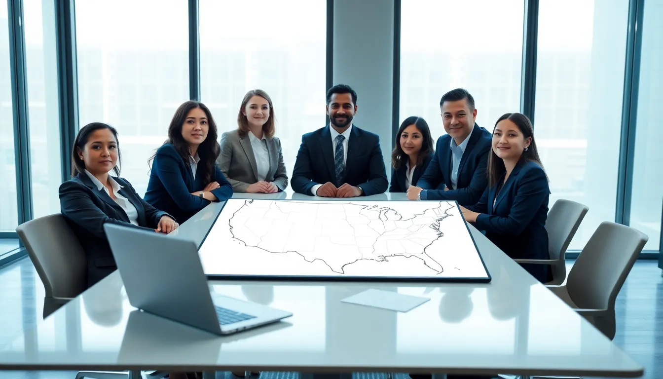 business professionals discussing the significance of a specific area code.