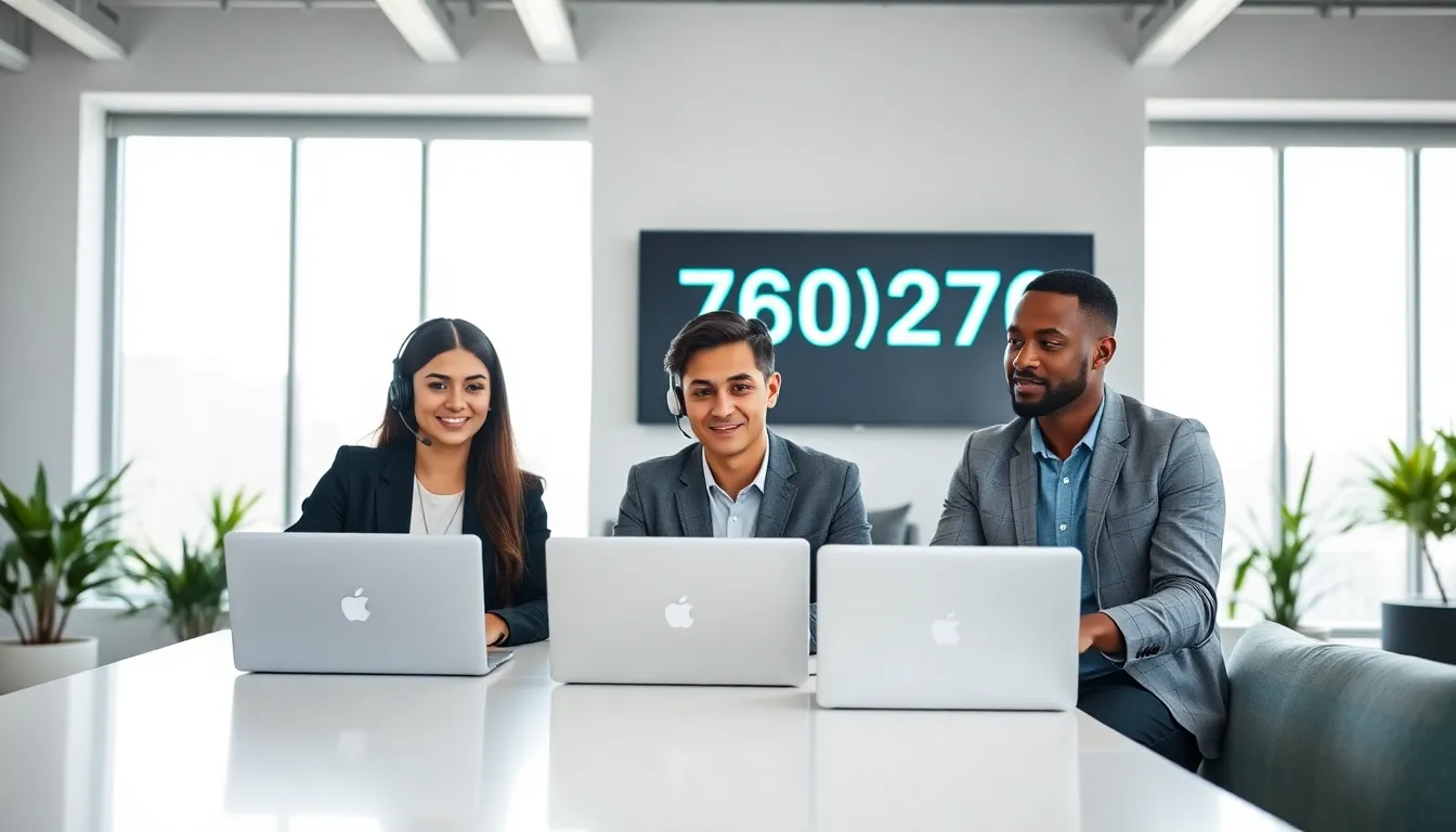 diverse team on a conference call in a modern office setting.