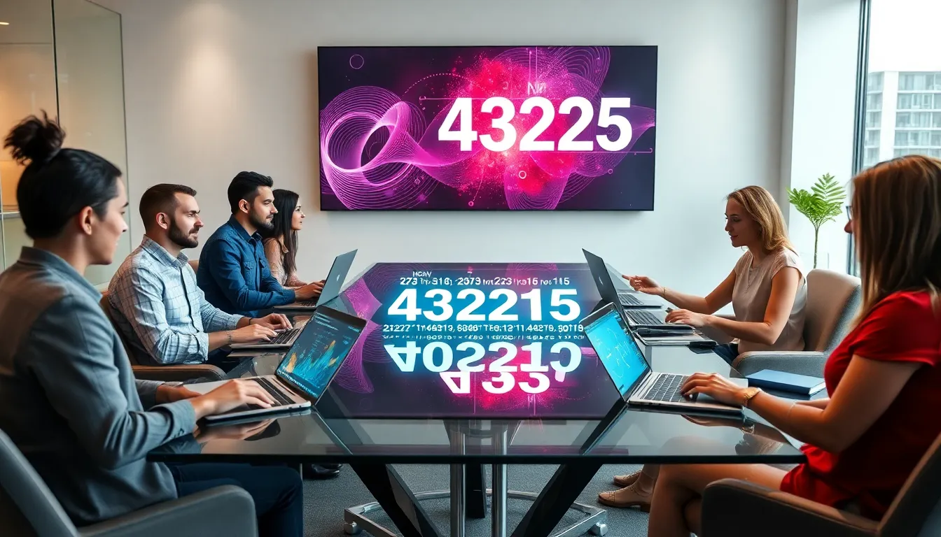 professionals discussing the significance of the number 4322213915 in a modern office.