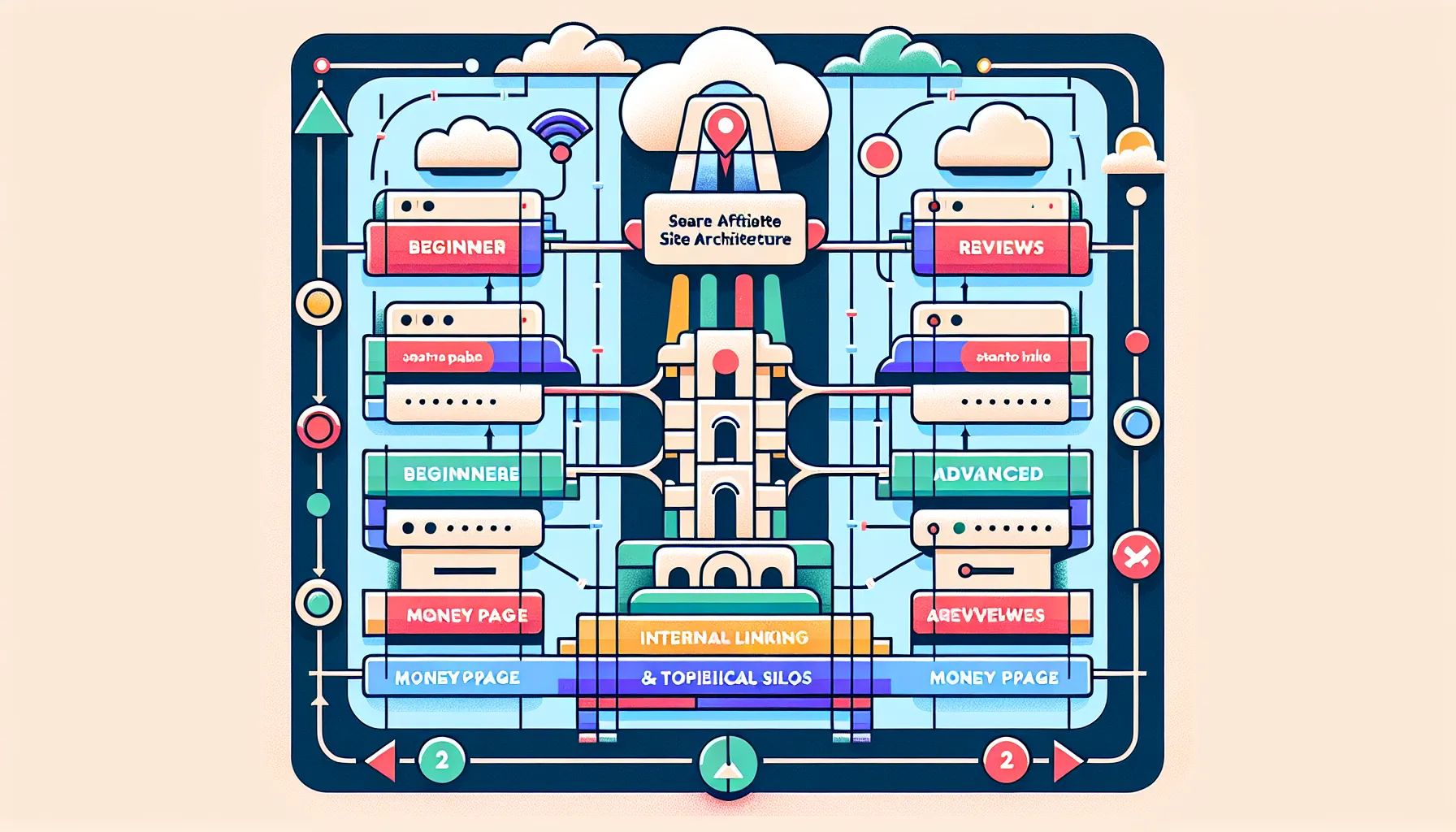 UK SEO affiliate site blueprint showing architecture, internal linking, speed, and schema.
