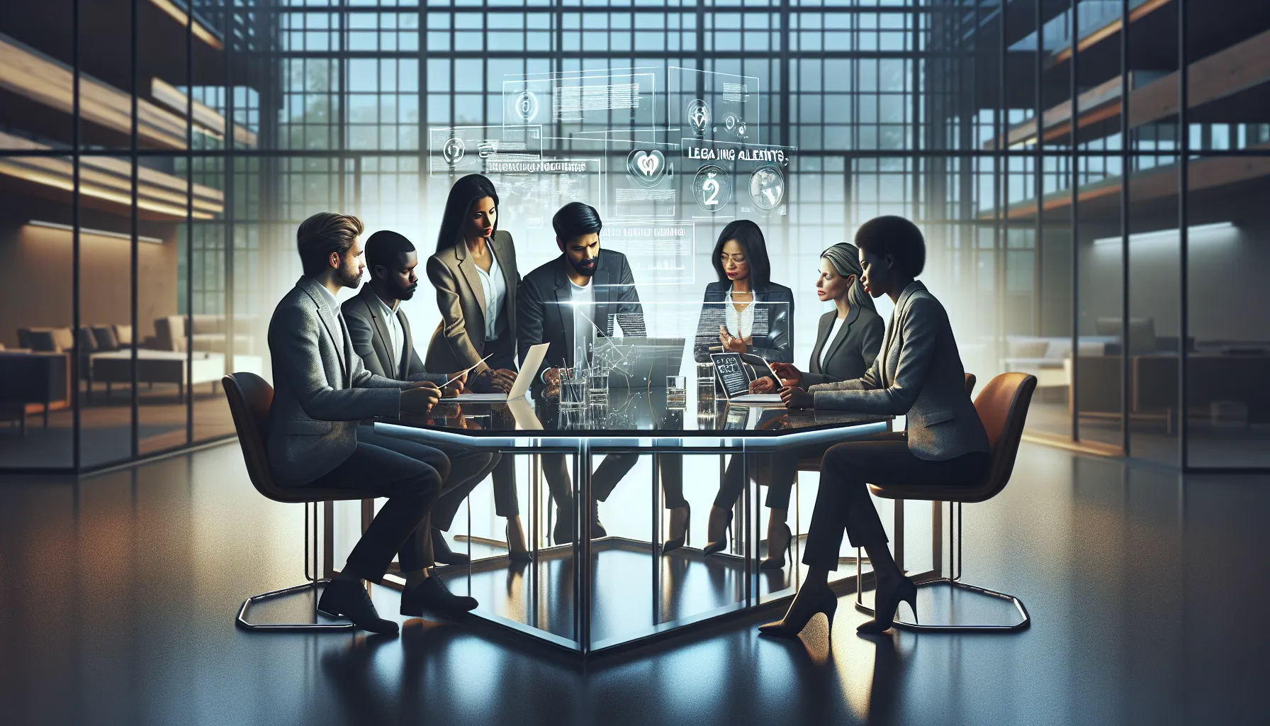 professionals discussing legal streaming considerations in a modern office.